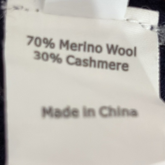 La Ligne Wool & Cashmere Snap Sleeve Meshed Sweater in Navy - Size Small-Repair - Picture 10 of 11